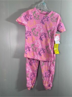 Kidgets Pink Unicorn Print Pajama Set